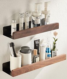economico -Mensola Per Doccia Mensola Per Bagno A Parete In Noce Spazio Mensola Per Doccia In Alluminio Organizzatore Di Stoccaggio Cremagliera Per Il Bagno Cucina Accessori Per Il Bagno Ciondolo Per Doccia
