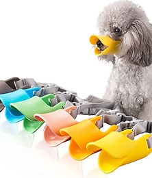 abordables -Couvre-bouche anti-morsure pour chien dispositif d'aboiement alimentaire anti-aléatoire en peluche canard en silicone