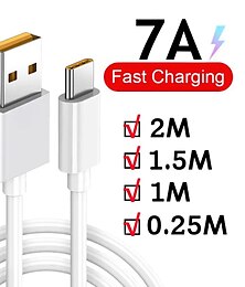 economico -7a 100w tipo c cavo usb cavo di ricarica super veloce per huawei mate 40 30 xiaomi samsung ricarica rapida cavi di ricarica usb cavo dati buona qualità e regalo durevole per compleanno / pasqua / ragazzo / fidanzate