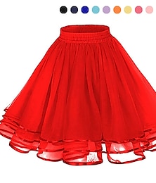 cheap -1950s Princess Petticoat Hoop Skirt Tutu Under Skirt Crinoline Tulle Skirt Women's Costume Vintage Cosplay Party / Evening Prom Above Knee Skirt