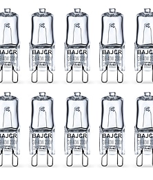 billiga -bajcr belysning halogen glödlampa g9 t4 40w jcd bi-pin (10-pack) för ljuskronor, pendlar, skåplampor, landskapslampor, skrivbords- och golvlampor, vägglampor, 230v dimbar, 2800k varmvit