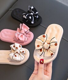 billige -Girls' Slippers & Flip-Flops Daily Synthetics Shock Absorption Breathability Non-slipping Big Kids(7years +) Little Kids(4-7ys) Toddler(2-4ys) Casual Daily Bowknot Black Pink Apricot Summer