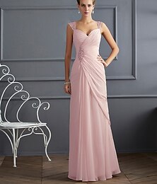 abordables -Robe de soirée sirène élégante robe invité de mariage formelle longueur sol sans manches bretelles spaghetti en tulle avec strass froncé 2025