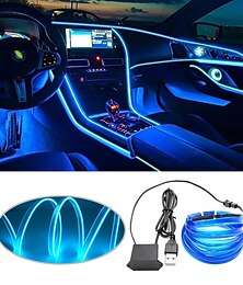cheap -Car LED Strip Ambient Lights Wire LED USB Flexible Neon Interior Lights Assembly with Cigarette Lighter