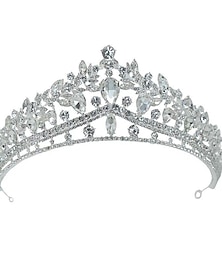 economico -tiara e corona d'argento per le donne corone della regina di cristallo strass principessa diademi per la ragazza sposa accessori per capelli da sposa per la sposa festa di compleanno ballo di fine