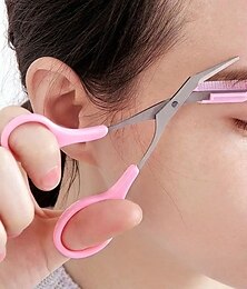 cheap -Eyebrow Trimmer Scissor With Comb Lady Woman Men Hair Removal Grooming Shaping Stainless Steel Eyebrow Remover Makeup Tool