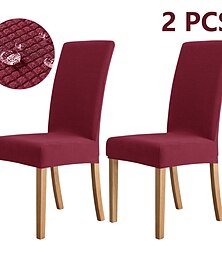 cheap -2 Pcs Dining Chair Cover Water Repellent Stretch Chair Seat Slipcover Spandex with Elastic Bottom Protector for Dining Room Wedding Ceremony Durable Washable