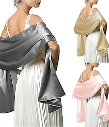 billige -elegante kvinder satin silke tørklæde aften fest wrap sjal brude bryllup tørklæder