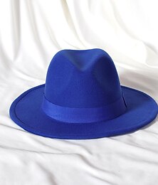 abordables -Sombreros Lana / Acrílico Sombrero de fieltro Formal Boda cóctel Astcot real Sencillo Con Color Puro Celada Sombreros