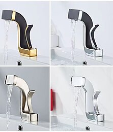 cheap -Waterfall Bathroom Sink Mixer Faucet Brass, Basin Taps Single Handle One Hole with Hot and Cold Hose Vessel Water Tap Deck Mounted