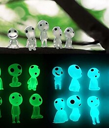 economico -10pcs mini albero luminoso elfi spirito principessa mononoke micro paesaggio figura ornamento incandescente miniatura giardinaggio decorazione in vaso