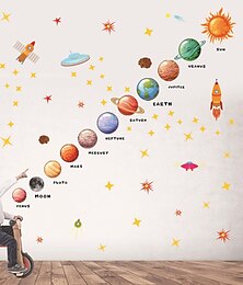 Недорогие -Наклейки на стену с девятью планетами, креативная детская комната, фон, украшение на стену, ПВХ граффити, наклейки