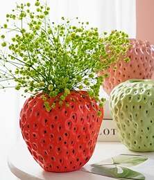 levne -kreativní jahodové vázy pryskyřice květinová aranžmá pro domácnost měkké dekorace ozdoby na plochu dárky 1ks