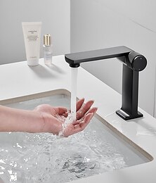 abordables -Mitigeurs d'évier de lavabo, robinet d'évier de salle de bain mitigeur monotrou robinet d'eau de navire monté sur le pont avec tuyau d'eau chaude et froide