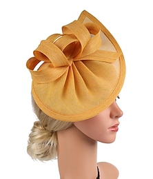 cheap -Fascinators Hats Headwear Sinamay Polyester / Polyamide Bowler / Cloche Hat Fedora Hat Veil Hat Party / Evening Holiday Kentucky Derby Horse Race Ladies Day Vintage Style Glam Vintage With Feather