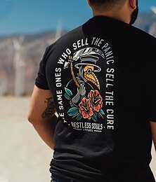 preiswerte -Herren Übergröße Groß Hoch T Shirt Tee Rundhalsausschnitt Schwarz Kurze Ärmel Outdoor Ausgehen Bedruckt Buchstabe Bekleidung Baumwollmischung Strassenmode Stilvoll Brautkleider schlicht