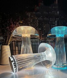 economico -moderna creativa lampada medusa lampada da tavolo ricaricabile in cristallo illuminazione notturna fungo touch dimmer lampada rgb 16 colori per la casa illuminazione da comodino da tavolo