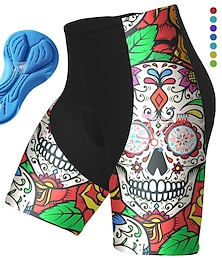 economico -Per uomo Pantaloncini da ciclismo Bicicletta Pantaloncini imbottiti di protezione Pantaloni Ciclismo da montagna Cicismo su strada Gli sport Pop art Teschi Pad 3D Ciclismo Traspirante Asciugatura