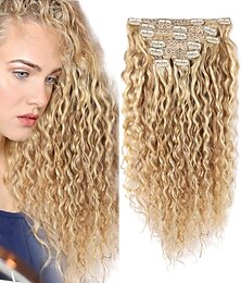 billige -brazilian p27-613 water wave blonde menneskehår extensions ubearbejdet menneskehår bundter skud 1 stk 100g klaverfarve (18 100g klip i menneskehår