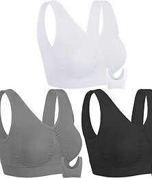economico -Per donna Reggiseno sportivo Asciugatura Rapida Ad alto impatto Confortevole Senza fili Supporto forte Gli sport Tinta unica Top reggiseno Per Allenamento in Palestra Corsa Fitness Taglia piccola