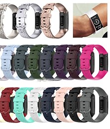 economico -Cinturino intelligente per Fitbit Charge 4 / Charge 3 / Charge 3SE Silicone morbido Orologio intelligente Cinghia Chiusura in metallo Regolabili Traspirante Cinturino sportivo Sostituzione Polsino