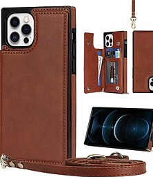 olcso -telefon Ügy Kompatibilitás iPhone 16 15 14 Pro Max Plus iPhone 16e iPhone 13 12 11 Pro Max Mini Pénztárca kártya tok Állvánnyal zsinórral PU bőr