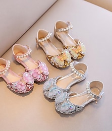cheap -Girls' Flats Daily Glitters Dress Shoes Lolita PU Breathability Non-slipping Cosplay Big Kids(7years +) Little Kids(4-7ys) Toddler(2-4ys) School Wedding Party Walking Shoes Dancing Pearl Buckle