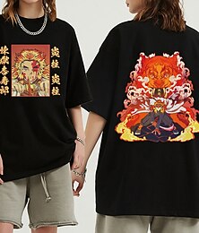 abordables -Rengoku Kyoujurou Manches Ajustées Animé Art graphique Pour Couple Homme Femme Adulte le jour de la Saint-Patrick Estampage à chaud Casual Quotidien