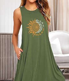billiga -dam plus size loungewear nattlinne nattskjorta klänning blomma grundläggande ledig komfort hem daglig semester bomull andas rund hals ärmlös ficka sommar vår hem outfits