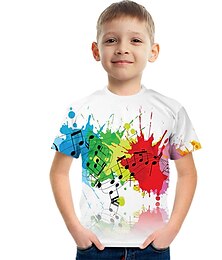 billiga -ritning tie-dye graffiti barn kortärmad t-shirt mode 3d-tryckta färgglada skjortor för pojkar och flickor