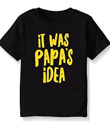 billiga -Barn Pojkar T-shirt Tee Bokstav Kortärmad Crewneck Bomull Barn Top Ledigt Mode Dagligen Sommar Vit stil 2 4-13 år