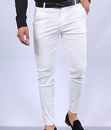 abordables -Hombre Chinos pantalones chinos Bolsillo Geometría Comodidad Transpirable Exterior Diario Noche Moda Ropa de calle Negro Blanco