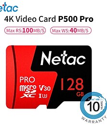 billige -netac p500 micro sd-kort 128gb nettbrett klasse 10 minnepinne klasse 10 for smarttelefon micro sd trans-flash videokort bærbar kamera
