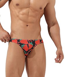 economico -Per uomo Costumi da bagno Slip da bagno Perizoma da bagno Vita elastica Color Block Traspirante Morbido Esterno Informale Giornaliero Hawaiano Moda Nero Bianco Media elasticità