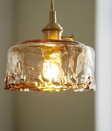 billige -led pendel mini glass kobber pendel tak hengende lys med glassskjerm klar glass pendel lys for soverom stue spisestue kjøkken