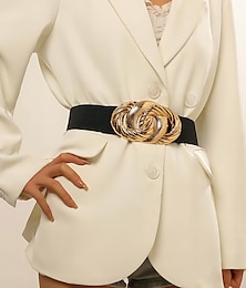 abordables -Ceinture Femme Bande Elastique Noir Slim Quotidien Fin de semaine Couleur monochrome