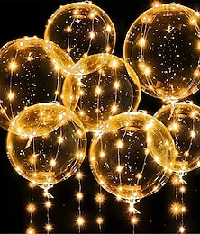 Недорогие -10шт светодиодный воздушный шар светящаяся вечеринка 16 "цветные воздушные шары свадебные принадлежности украшение для вечеринки в общежитии прозрачные пузырьковые украшения день рождения свадьба светодиодные воздушные шары струнные огни