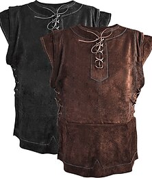 levne -Punk a gotika Středověké Renesanční Kabát Kamizelka Vesta Ren Faire Pirát Viking Ranger Pánské Viking Večírek Dospělé Vesta