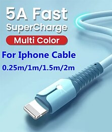 economico -Cavo di ricarica rapida in silicone liquido a 3 colori per iPhone 13 mini 12 pro max x xr 11 xs 8 7 6s 5 se cavi di ricarica per cavo dati USB