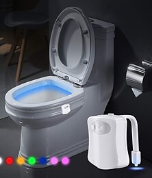 economico -wc luce notturna bagno led sedile del water ciotola sensore di rilevamento attivato dal movimento bagno impermeabile che cambia 8 colori per bambini adulti
