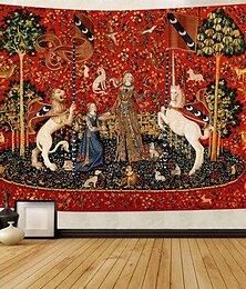 levne -středověká dáma visící gobelín nástěnné umění velký gobelín nástěnná malba výzdoba fotografie pozadí přikrývka opona domácí ložnice dekorace obývacího pokoje