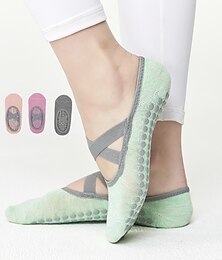 abordables -chaussettes de yoga antidérapantes chaussettes de pilates sol pour femmes sangles de sport professionnelles automne et hiver coton