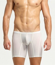 economico -Per uomo 1 PC Boxer Slip Elastene Misto cotone / sintetico Lavabile Comodo Liscio A vita bassa Nero Bianco
