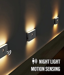 cheap -LED Night Lights Motion Sensor USB Rechargeable Linkage Induction Wireless Night Light Kitchen Cabinet Corridor Night Lamp for Bedroom Home Staircase Passageway Lighting