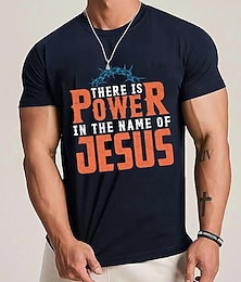 economico -Per uomo Plus Size Grande Alto maglietta Magliette Girocollo Nero Blu marino Grigio chiaro Maniche corte Esterno Per uscire Stampa Alfabetico Abbigliamento Misto cotone Streetwear Moda Informale