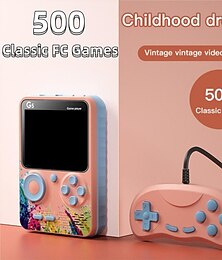 billiga -G5 Spelkonsol 500-Spel Klassisk Spelenhet Ergonomisk 3,0'' Skärm Handhållen Spelare för Barnpresent Videospel Konsol Jul Födelsedagspresent