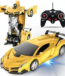 halpa -kaukosäädin muunnos autorobotti lelu valoilla muodonmuutos rc-auto 360pyörivät stunt-kilpa-autolelut