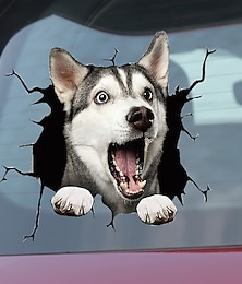 economico -adesivo per auto auto lunotto posteriore cucciolo vetrofanie rotte elettrostatico simulazione 3d bulldog francese adesivi per auto decalcomanie in vinile