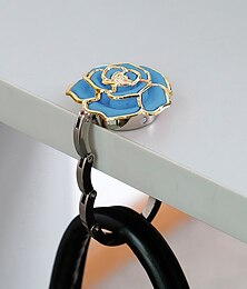 economico -1pc supporto per borsa da tavolo portatile ganci per borse da tavolo supporto per ganci portamonete modello rosa gancio per borsa decorazione gancio per borsa