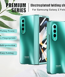 cheap -Phone Case For Samsung Galaxy Z Fold 5 Z Fold 4 Z Fold 3 Full Body Case Flip Plating Dustproof Solid Colored PC